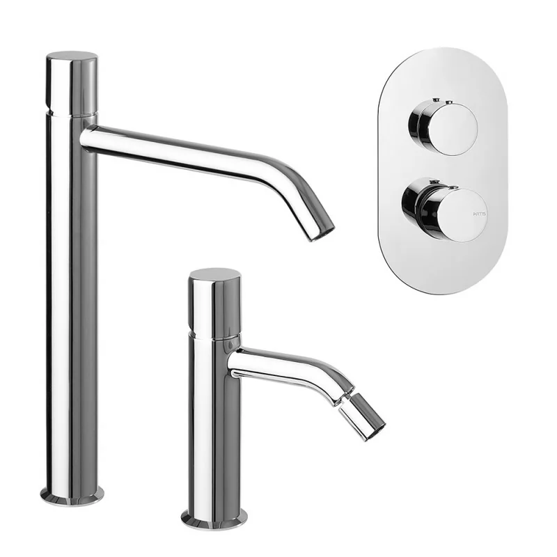 Set miscelatori lavabo alto bidet e doccia a incasso con deviatore Gemma