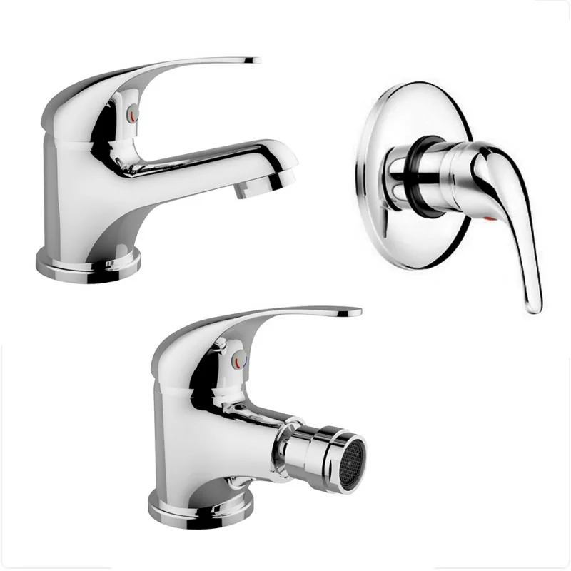 Set rubinetti lavabo bidet e incasso doccia serie Italia