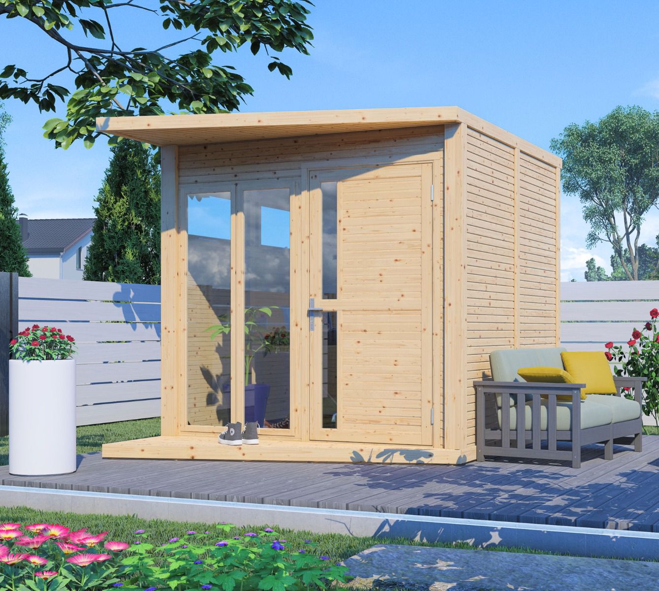 Casetta da giardino Jena 01 incl. pavimento, finitura naturale - elemento casetta da giardino, superficie utile: 5,1 m²