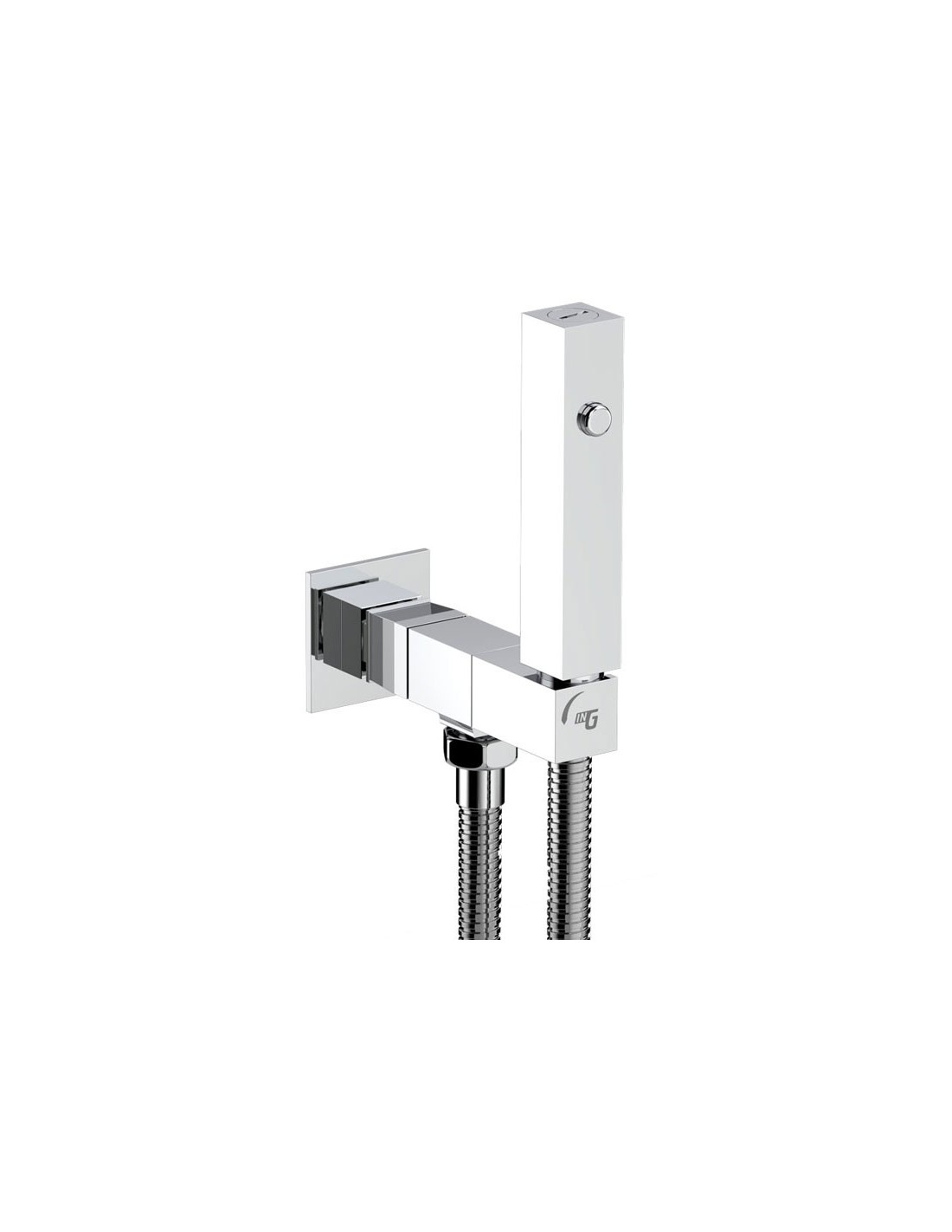 SG -Idroscopino quadrato con getto laser con flex in ottone cromato - IG825S