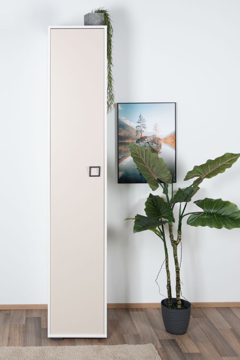 Armadio ad ante battenti "Benjamin" 16, bianco / crema - 236 x 44 x 56 cm (h x l x p)