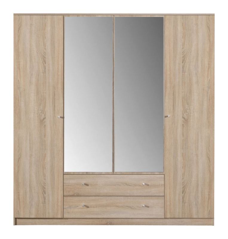 Armadio ad ante battenti "Lennik" 01, rovere Sonoma - 213 x 200 x 59 cm (h x l x p)