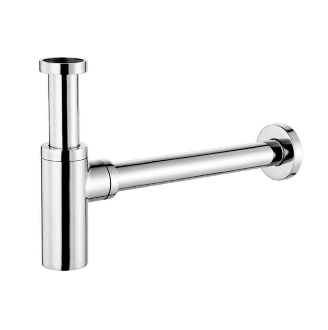 Sifone Tondo a Bottiglia Per Lavabi Sospesi/Da Appoggio Argento