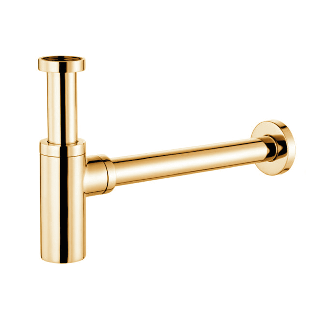 Sifone Tondo a Bottiglia Per Lavabi Sospesi/D'Appoggio Oro