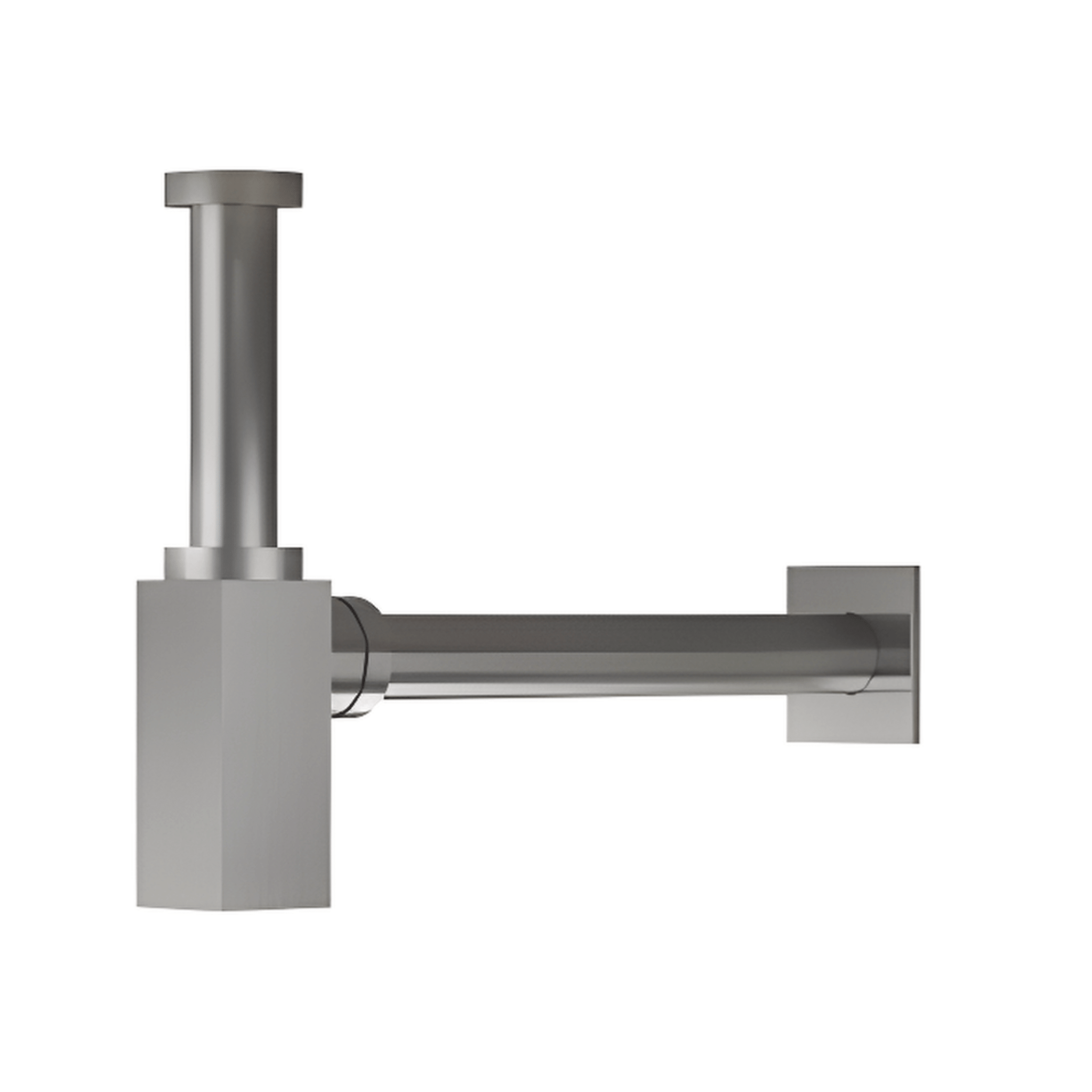 Sifone Quadrato a Bottiglia Per Lavabi Sospesi/Da Appoggio Inox Spazzolato