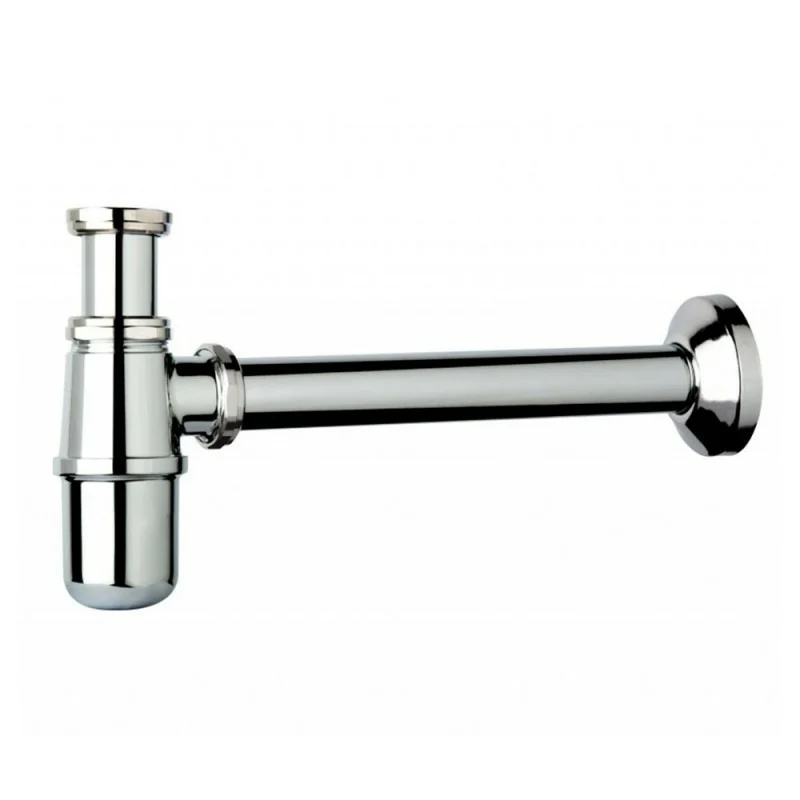 Sifone tondo a bottiglia 11/4 universale in acciaio cromato