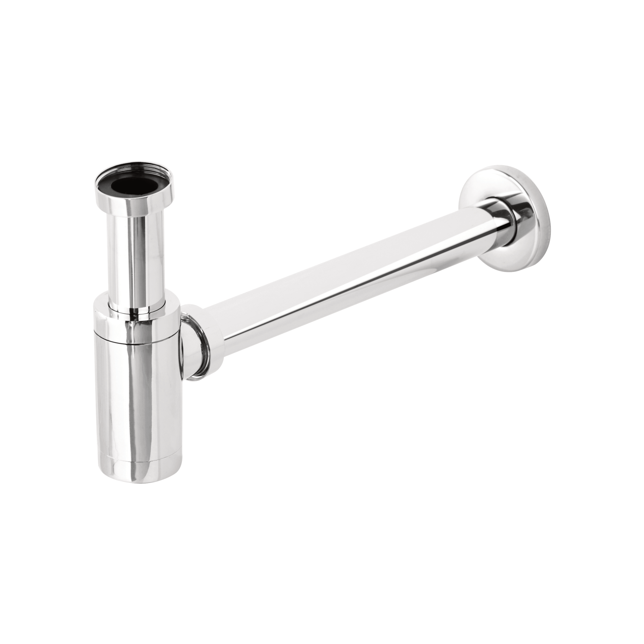 Sifone Tondo a Bottiglia Per Lavabi Sospesi/D'Appoggio Cromo Lucido