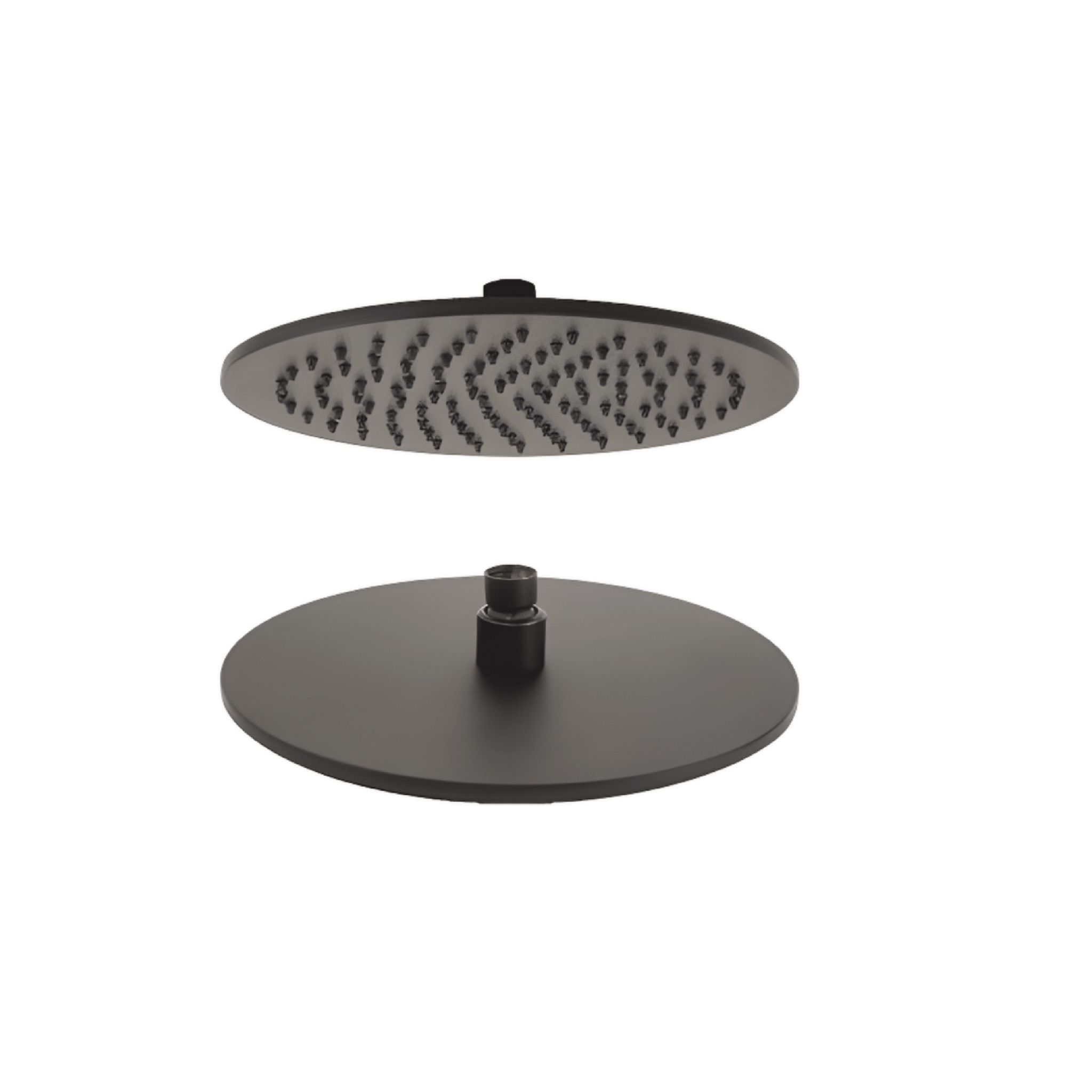 Soffione Doccia Tondo Anticalcare 25 Cm Nero Opaco