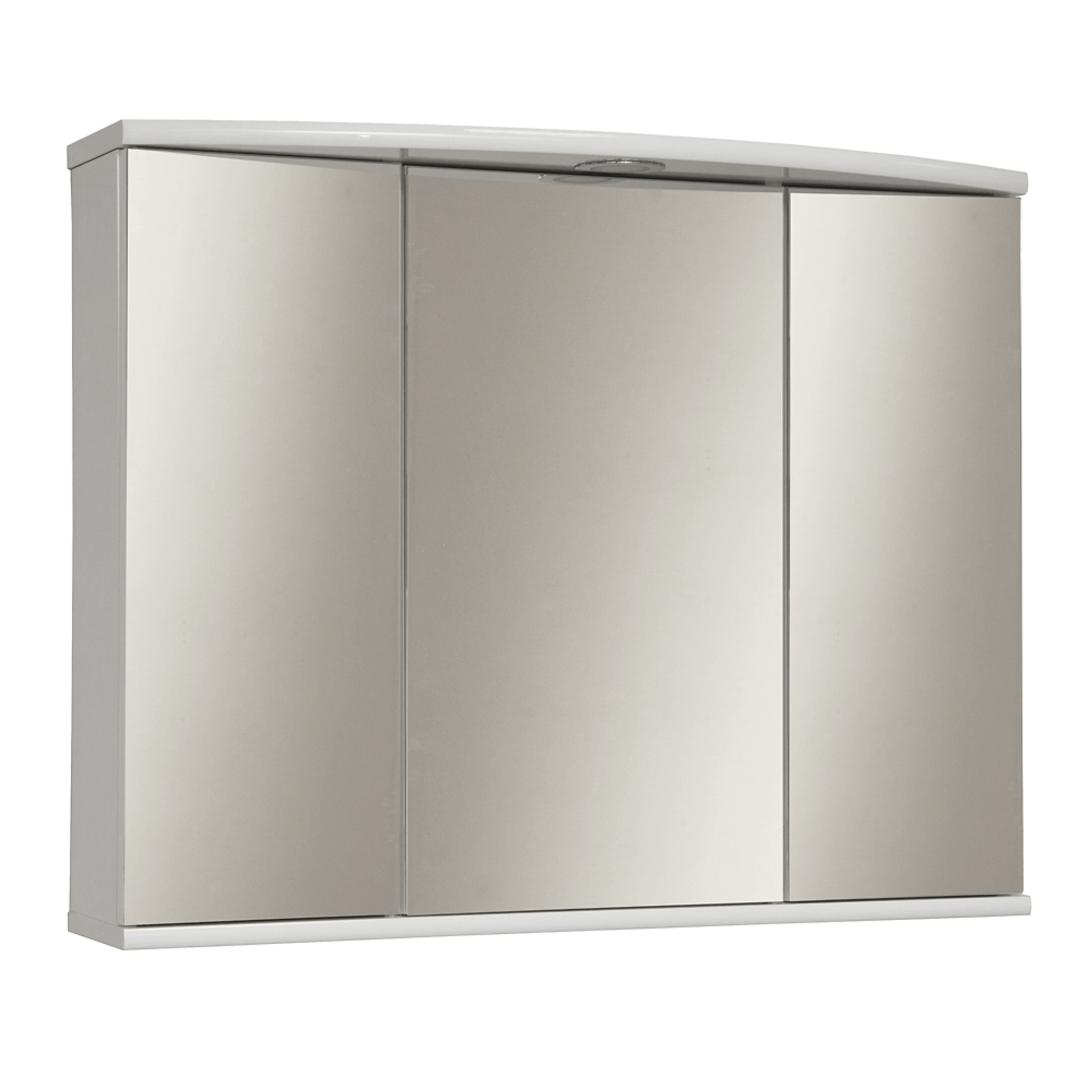 Specchio Contenitore 81x64 Tre Ante Con Illuminazione Led Savini "Specchiere" Bianco Lucido