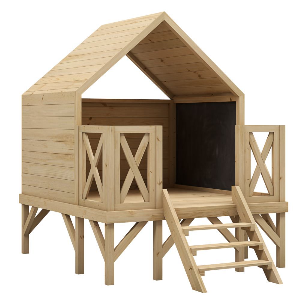 Casetta per bambini Adventure Forest incl. pavimento, colore: naturale - Dimensioni: 184 x 202 cm