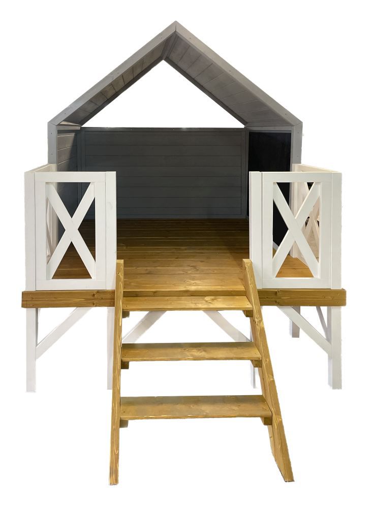 Casetta per bambini Adventure Forest con pavimento, colore: grigio / bianco - dimensioni: 184 x 202 cm