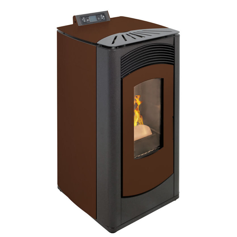 Stufa a pellet Euro Alpi CRISTALLO CANALIZZATA 2 USCITE 11,03 kW Colore Marrone