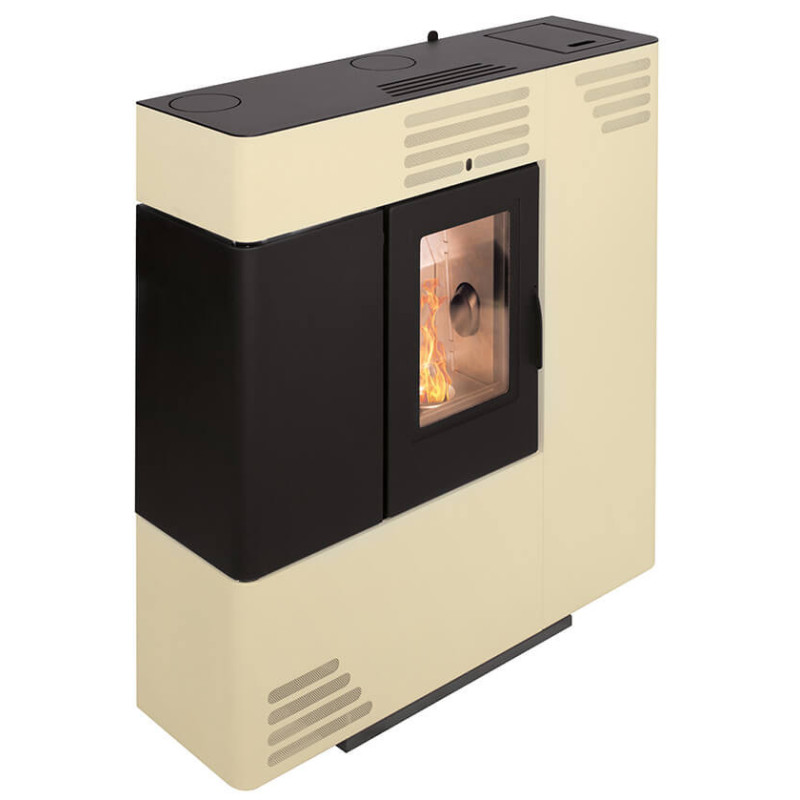 Stufa a pellet Euro Alpi MONVISO CANALIZZATA 4 USCITE 7,25 kW Colore Beige