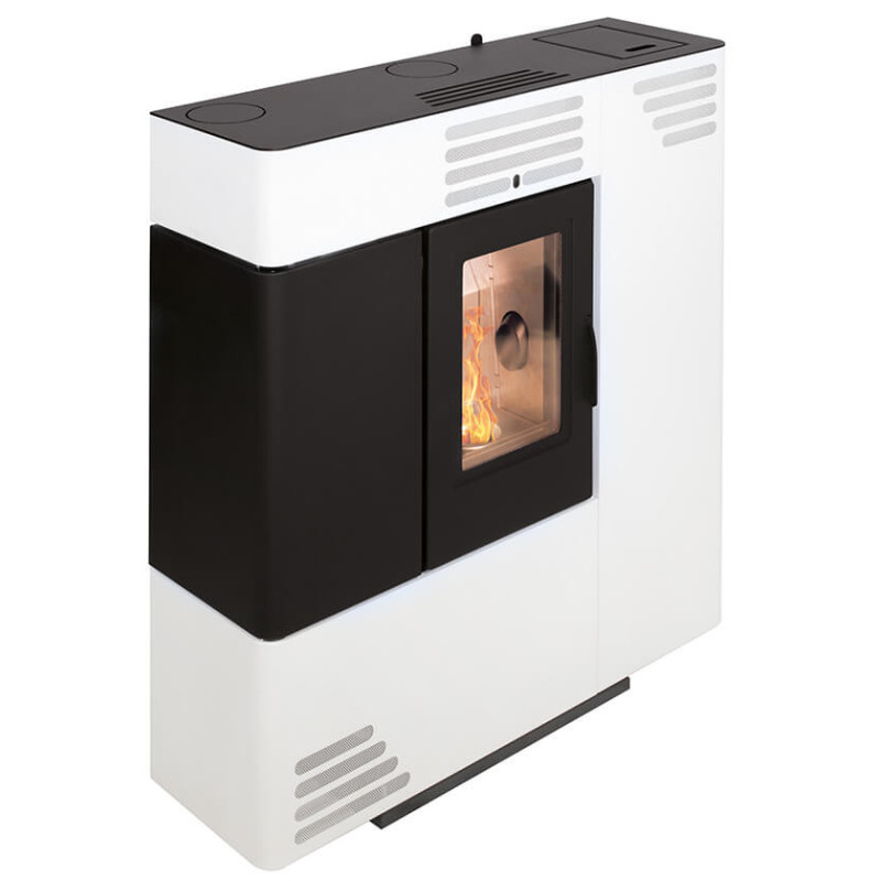 Stufa a pellet Euro Alpi MONVISO CANALIZZATA 4 USCITE 7,25 kW Colore Bianco