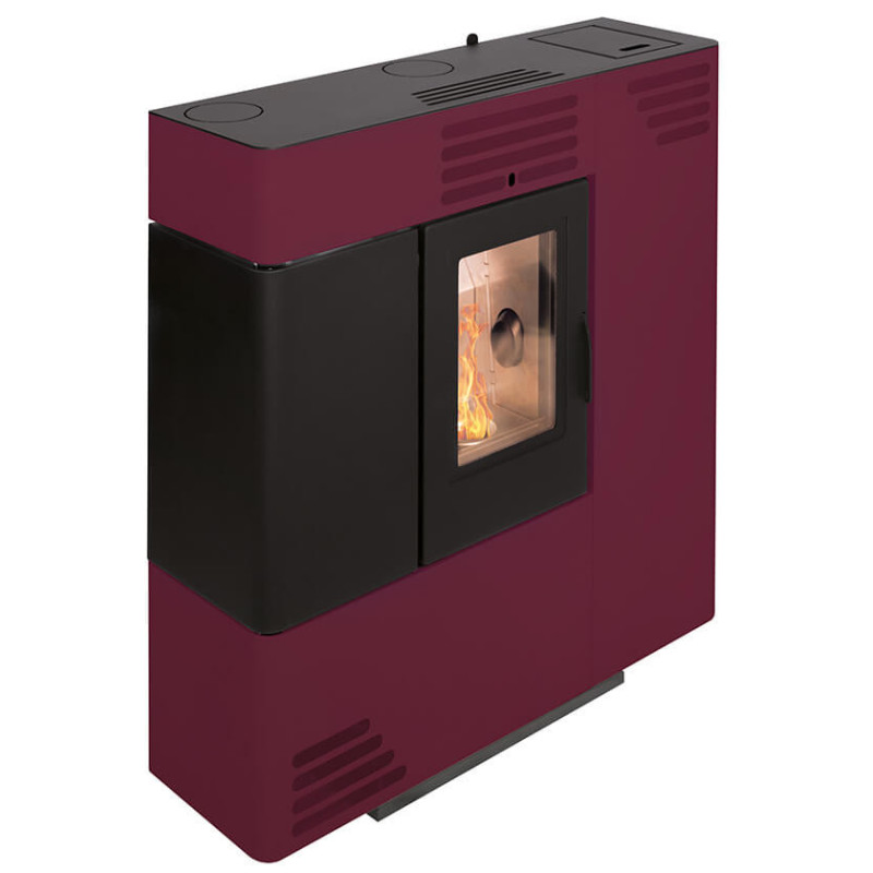 Stufa a pellet Euro Alpi MONVISO CANALIZZATA 4 USCITE 7,25 kW Colore Bordeaux