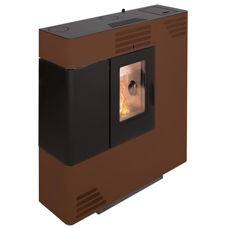 Stufa a pellet Euro Alpi MONVISO CANALIZZATA 4 USCITE 7,25 kW Colore Marrone