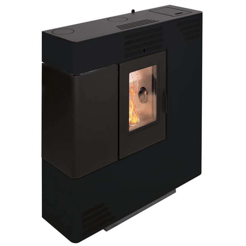 Stufa a pellet Euro Alpi MONVISO CANALIZZATA 4 USCITE 7,25 kW Colore Nera
