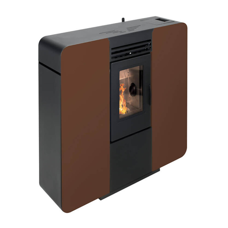 Stufa a pellet Euro Alpi ORTIGARA CANALIZZATA 4 USCITE 7,25 kW Colore Marrone