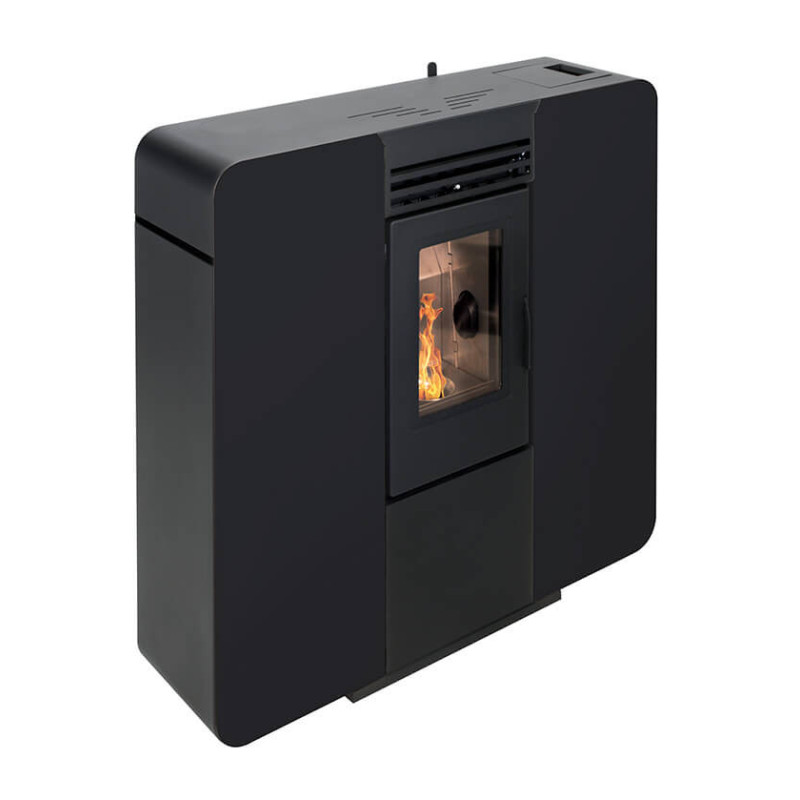 Stufa a pellet Euro Alpi ORTIGARA CANALIZZATA 4 USCITE 7,25 kW Colore Nera