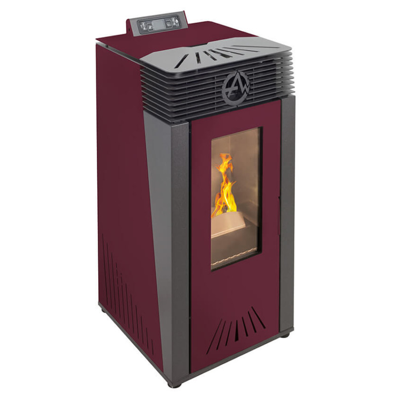 Stufa a pellet Euro Alpi PERALBA CANALIZZATA 2 USCITE 13,18 kW Colore Bordeaux