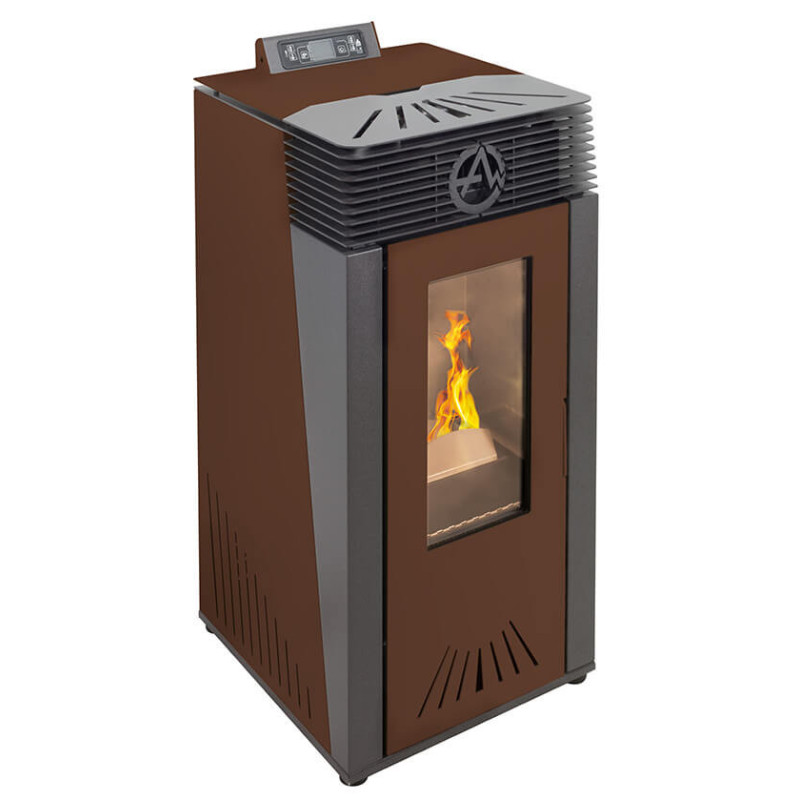 Stufa a pellet Euro Alpi PERALBA CANALIZZATA 2 USCITE 13,18 kW Colore Marrone