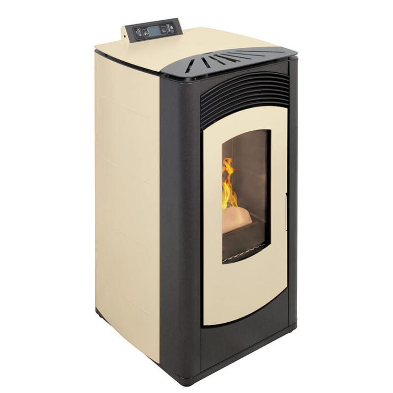 Stufa a pellet Euro Alpi ROCCA CANALIZZATA 2 USCITE 13,18 kW Colore Beige