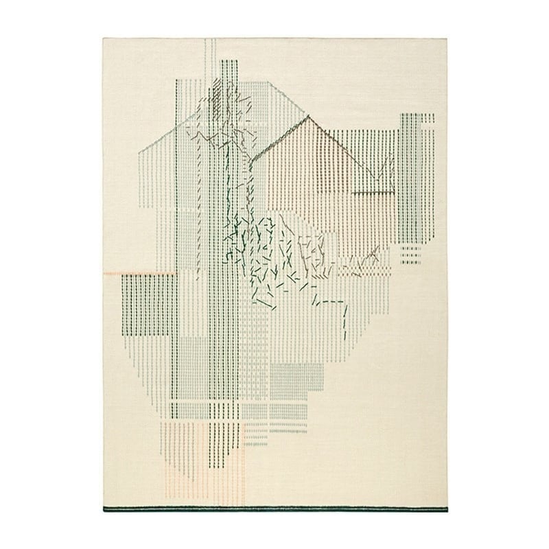 Tappeti Backstitch Composition Green  Gan Rugs