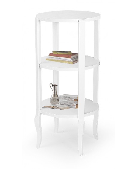 LIBRARY TABLE IN WOOD WITH MATT WHITE