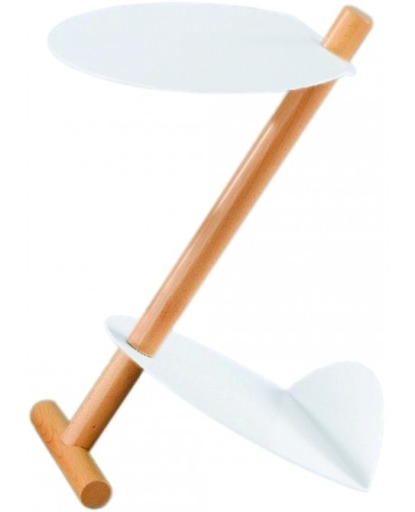 TAVOLINO PORTA RIVISTE BIANCO E NATURALE36x34x53