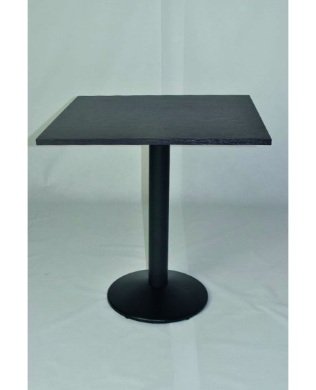 TAVOLINO QUADRATO PIANO LAMINATO WENGE' GAMBONE NERO ACCIAIO70x70x73
