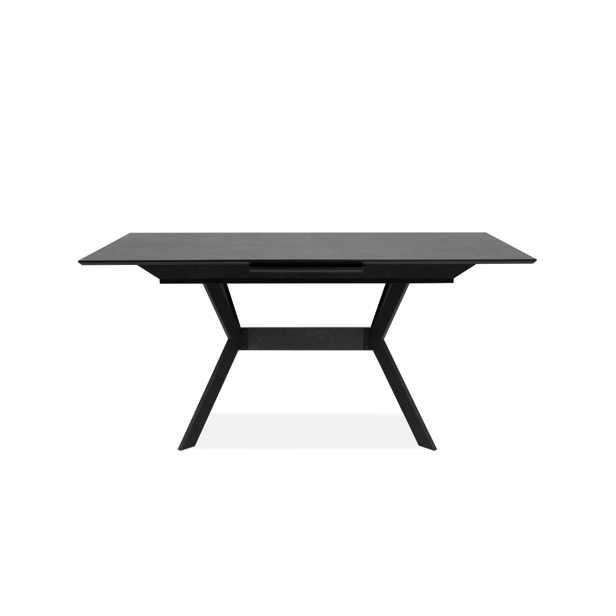 Tavolo da pranzo allungabile da 160 a 200 cm, effetto ardesia ceramica e nero - HARO