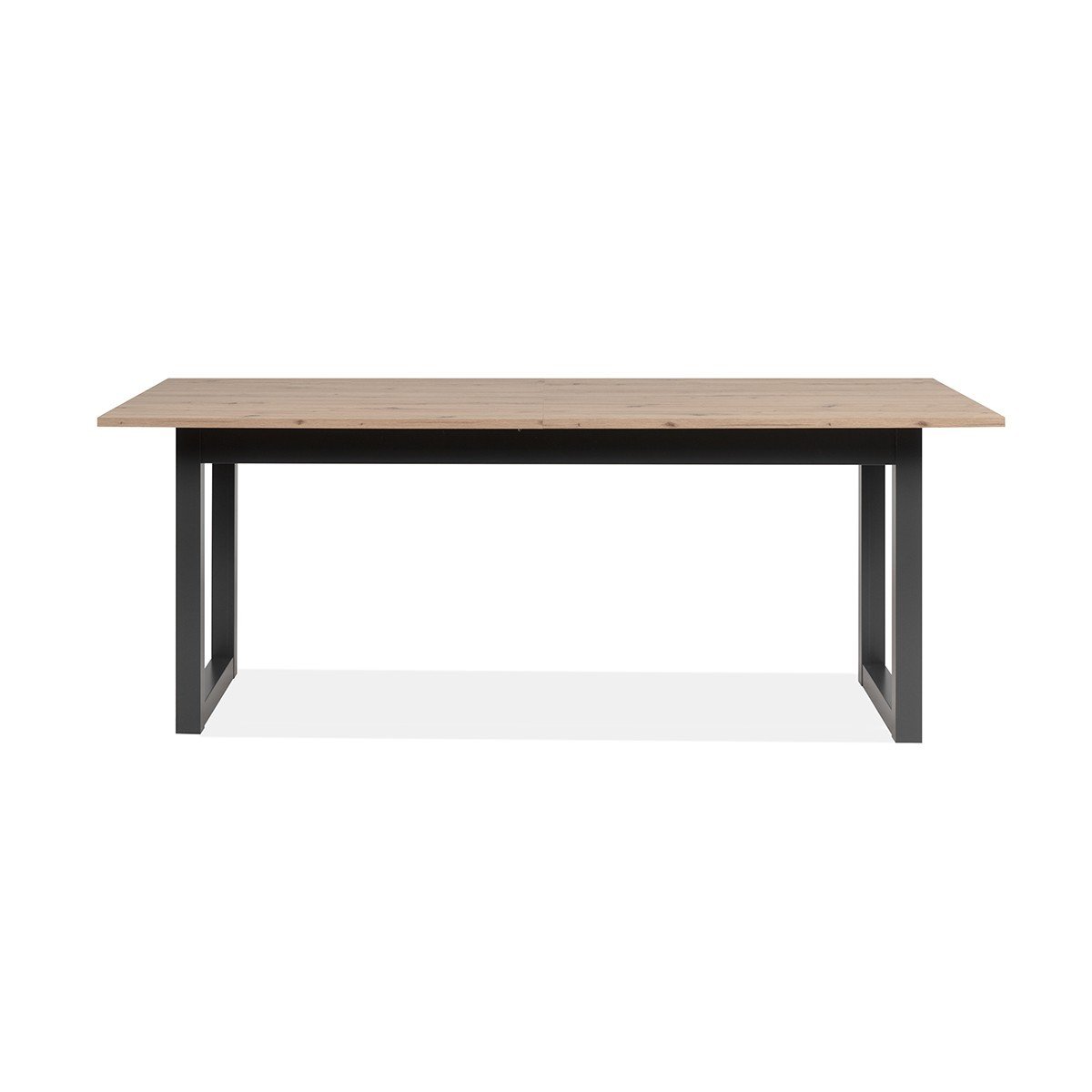 Tavolo da pranzo allungabile in rovere artigianale e antracite L200-240 cm - DENVER