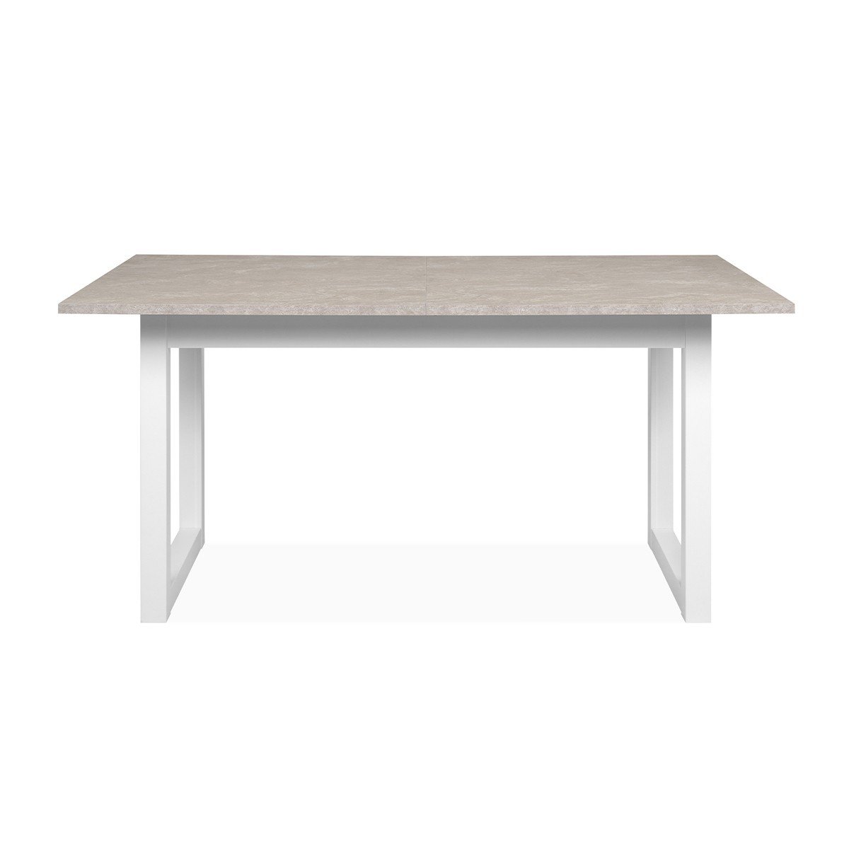 Tavolo da pranzo allungabile - Travertino e bianco L160-200 cm - HOUSTON