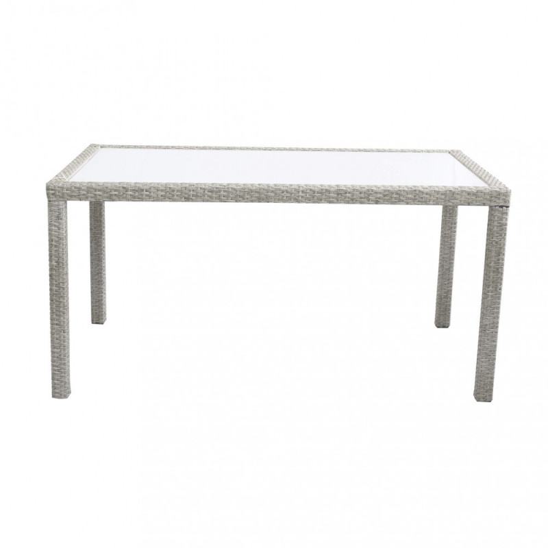 Tavolo in Wicker Acciaio colore grigio da giardino terrazzo 150x90 cm