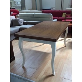 TAVOLO LEGNO BICOLORE ANTICATO PROVENZALE 160X85 ALLUNGABILELEGNO MASSELLO