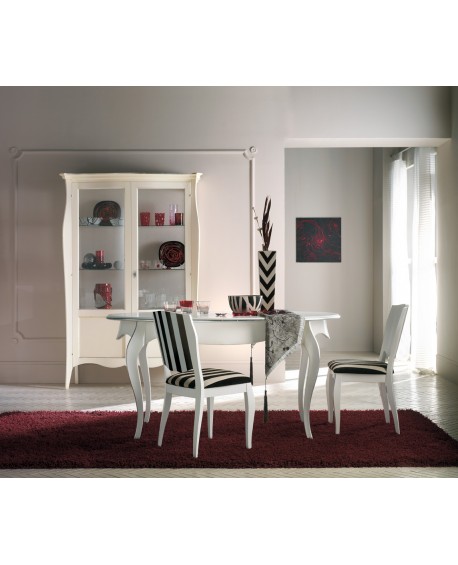 TAVOLO OVALE LEGNO MASSELLO LACCATOALLUNGABILE