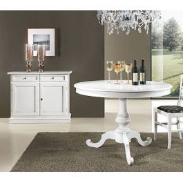 TAVOLO ROTONDO LEGNO LACCATO BIANCO X SALA SALOTTO CUCINA - VARI COLORI E DIMENS