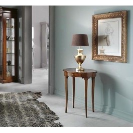 TAVOLO SALOTTO OVALE INTARSIATO LEGNO MASSELLO