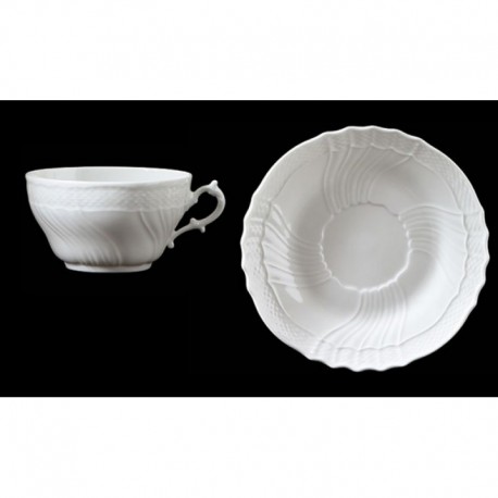 Tazza colazione con piatto Vecchio Ginori Bianco Ginori 1735