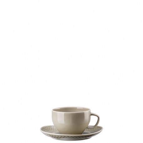 Tazza te con piatto Junto pearl grey Rosenthal
