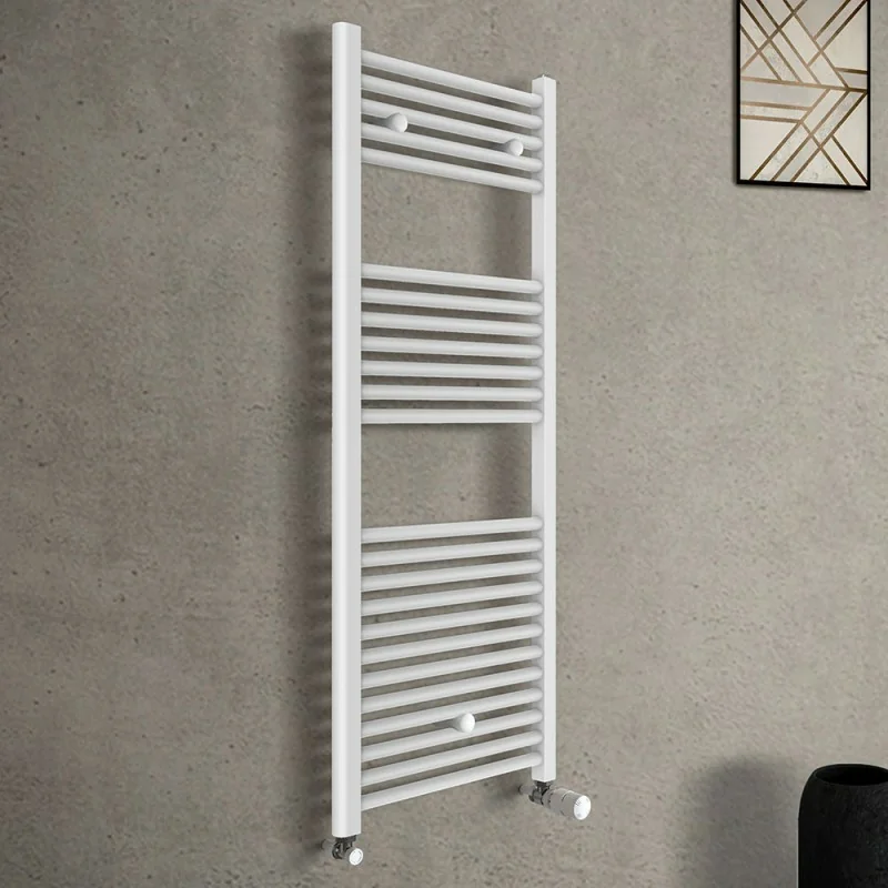Termoarredo bagno scaldasalviette bianco L 50x120 interasse 45 cm