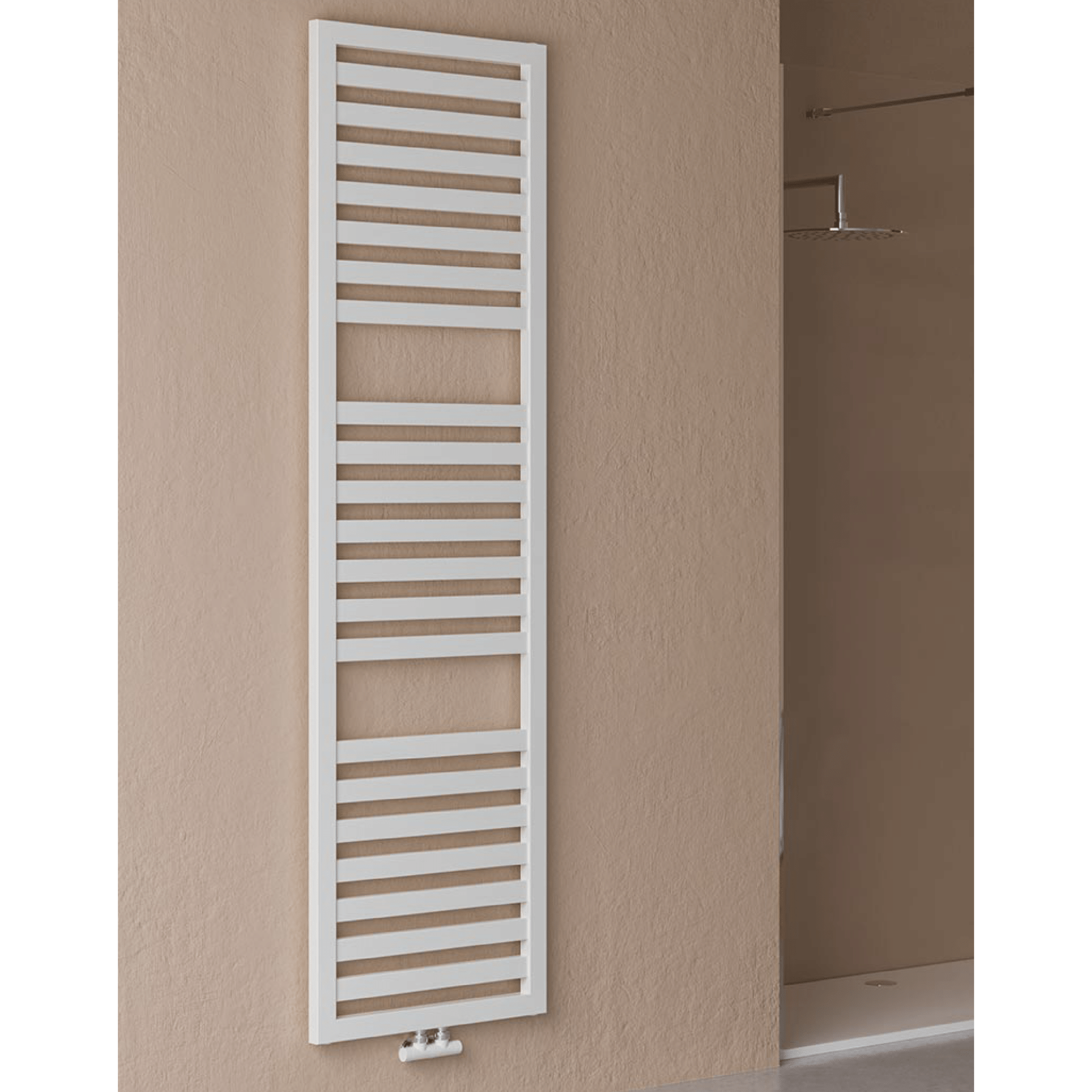 Termoarredo Bagno Dritto 120x50 Interasse 45 cm Lazzarini "Cuneo" Bianco Traffico