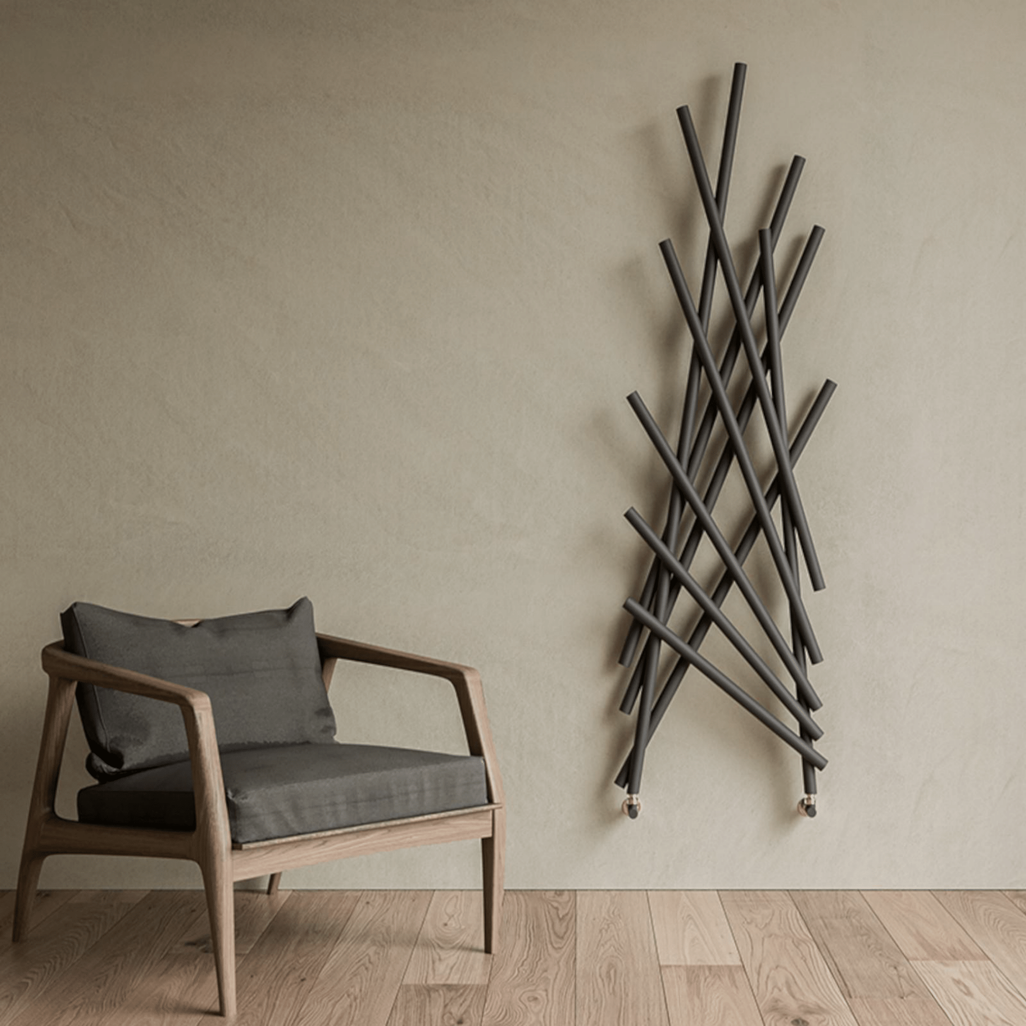 Termoarredo Bagno/Salone Dritto 173,4x56,8 Interasse 45 cm Lazzarini "Shanghai" Antracite