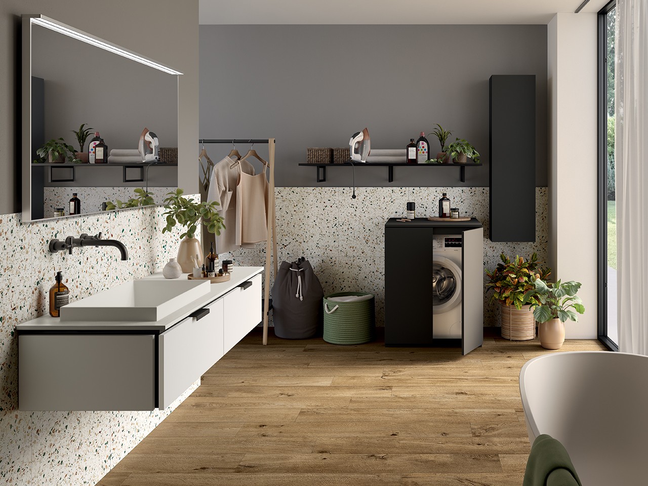 Mobile Bagno TOUCH 140 cm 2 Cassetti Bianco Opaco e Lavabo Unitop Semincasso Sinistra STAR Bianco Opaco-9022591