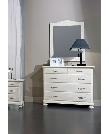 TRITTICO COMO E 2 COMODINI IN LEGNO DI ABETE VARI COLORI