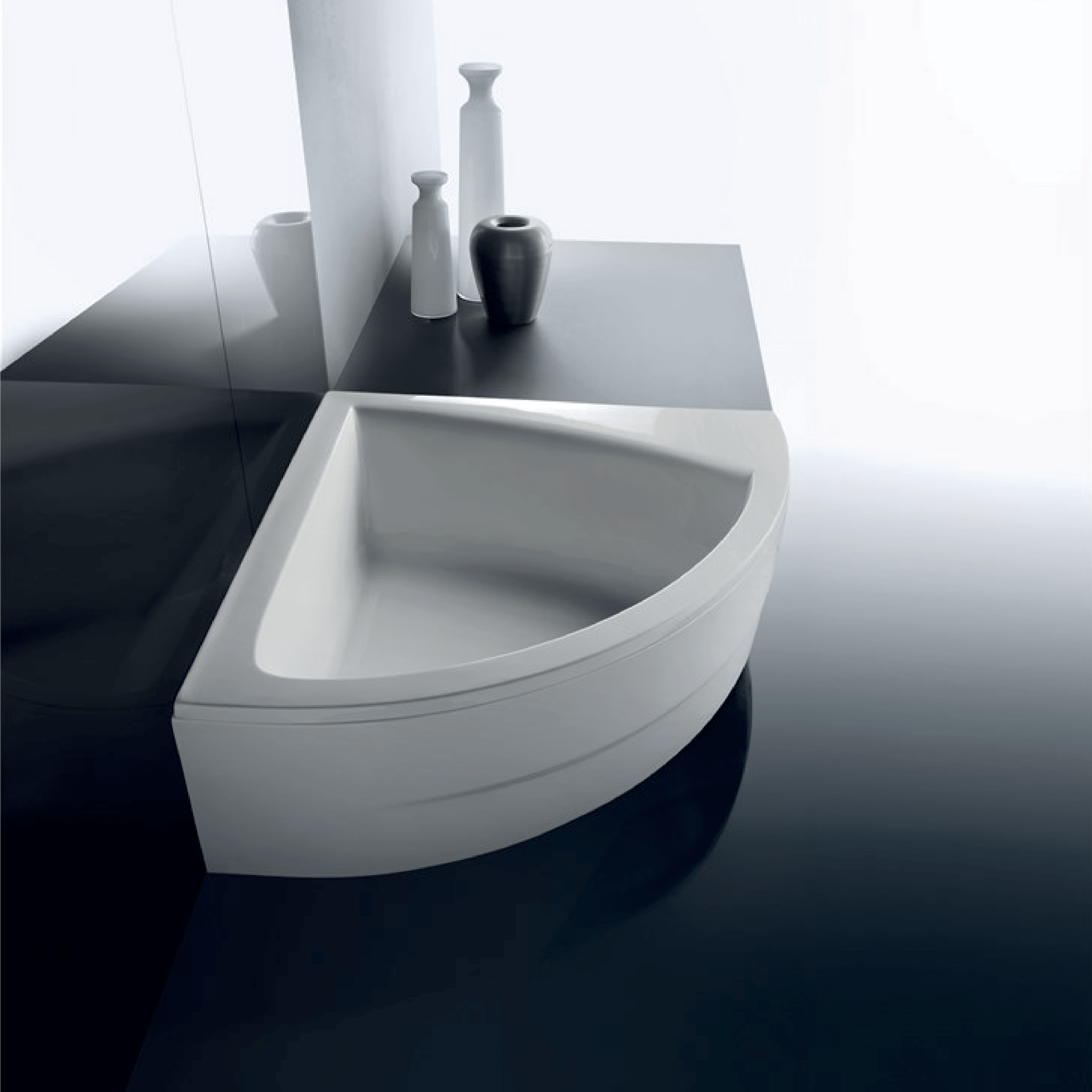 Vasca Idromassaggio Angolare 135x135 Gruppo Tre S "App" Bianco Lucido