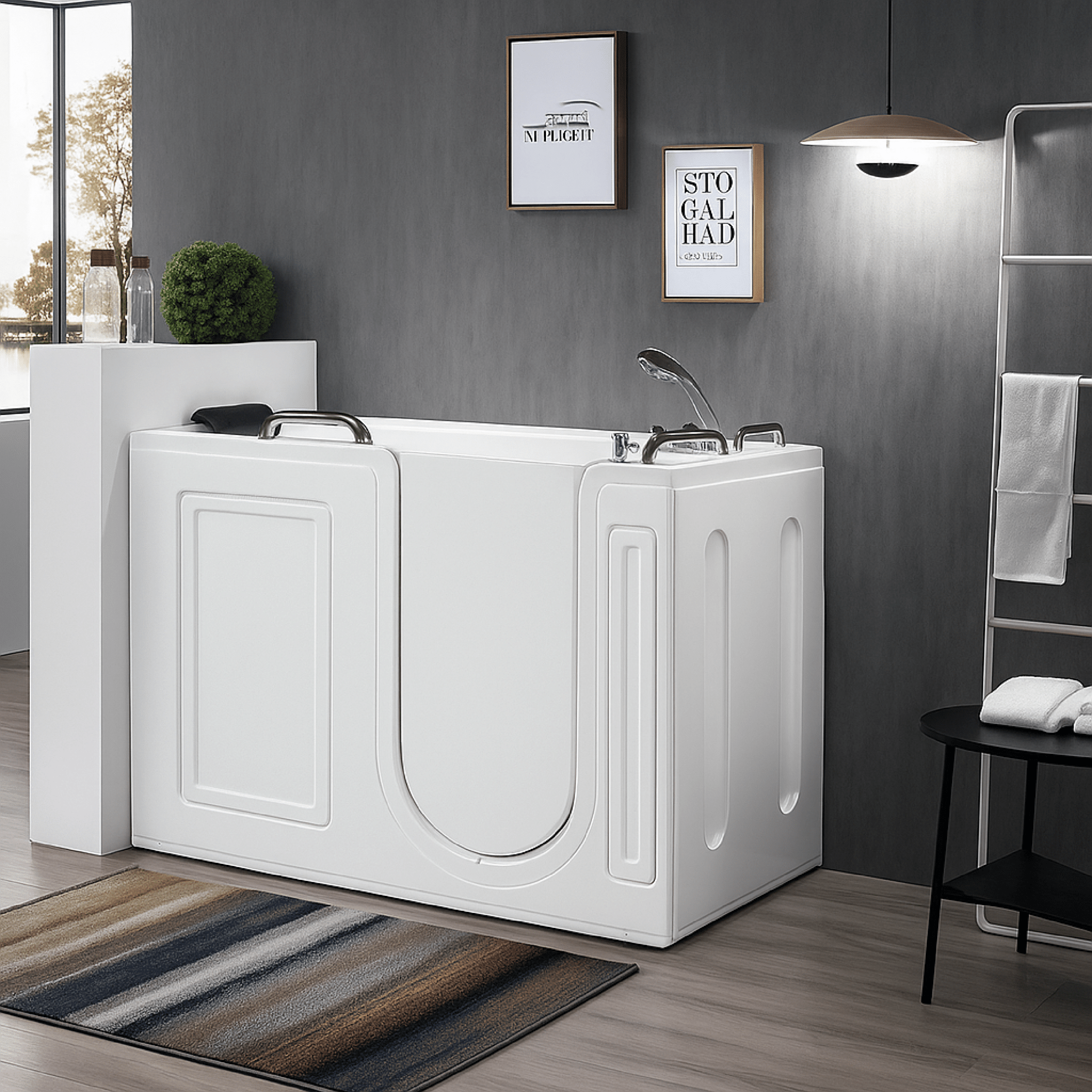 Vasca Da Bagno Per Anziani 133x67 Con Apertura Esterna a Dx Feridras "Ghibli" Bianco