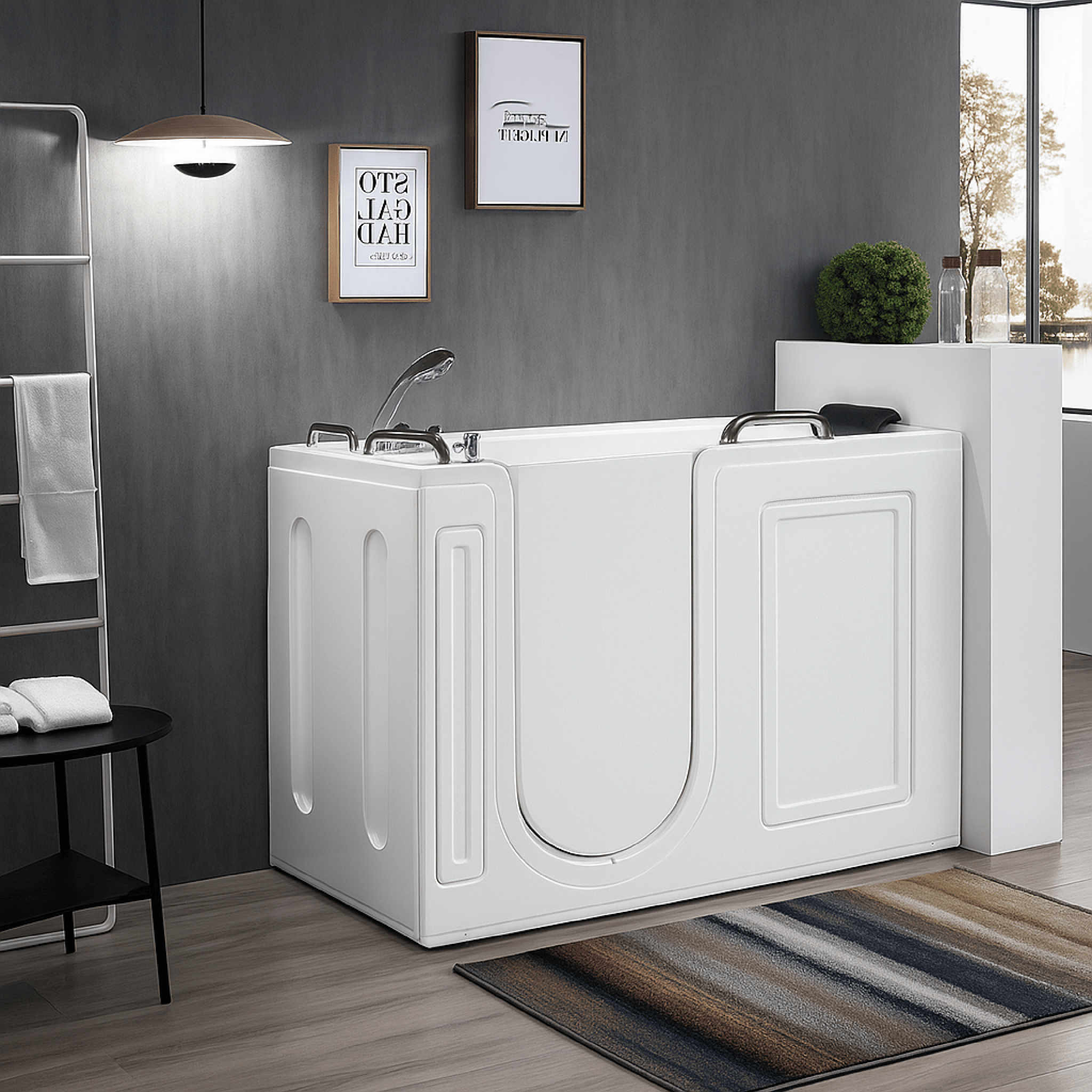 Vasca Da Bagno Per Anziani 133x67 Con Apertura Esterna a Sx Feridras "Ghibli" Bianco