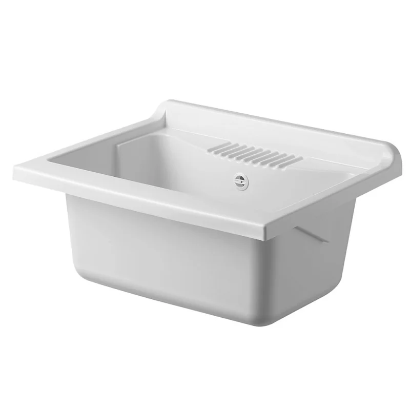 Vasca lavatoio 60x50 cm in resina bianca per interni ed esterni