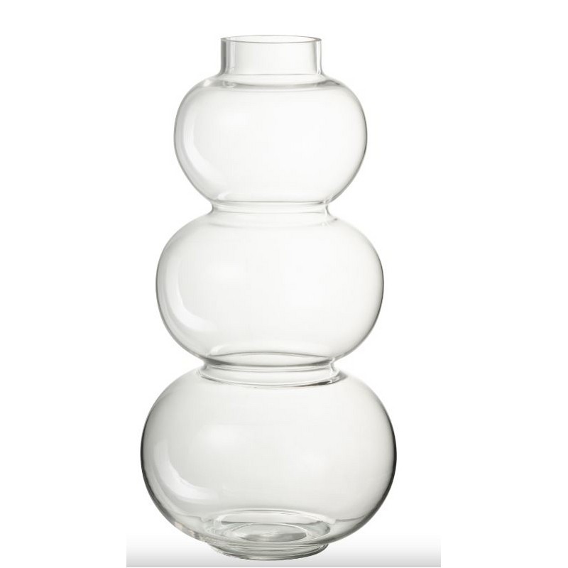 VASO PALLA IN VETRO TRASPARENTE LARGE 18,5X18,5X36 CM. JOLIPA